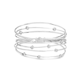 Diamond Multi-row Bangle Bracelet