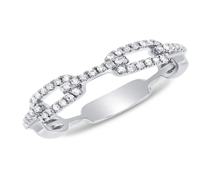 Diamond Open Link Ring (white gold)