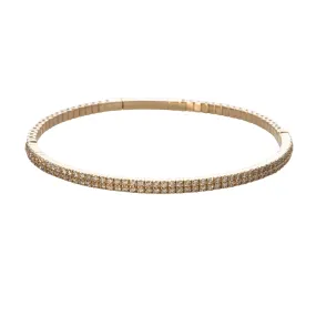 Diamond Pavé 14K Yellow Gold Flexible Bangle