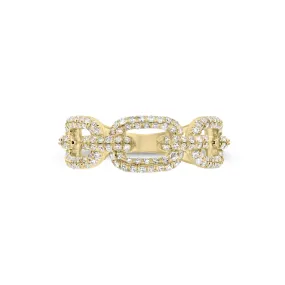 Diamond Wide Link Chain Ring