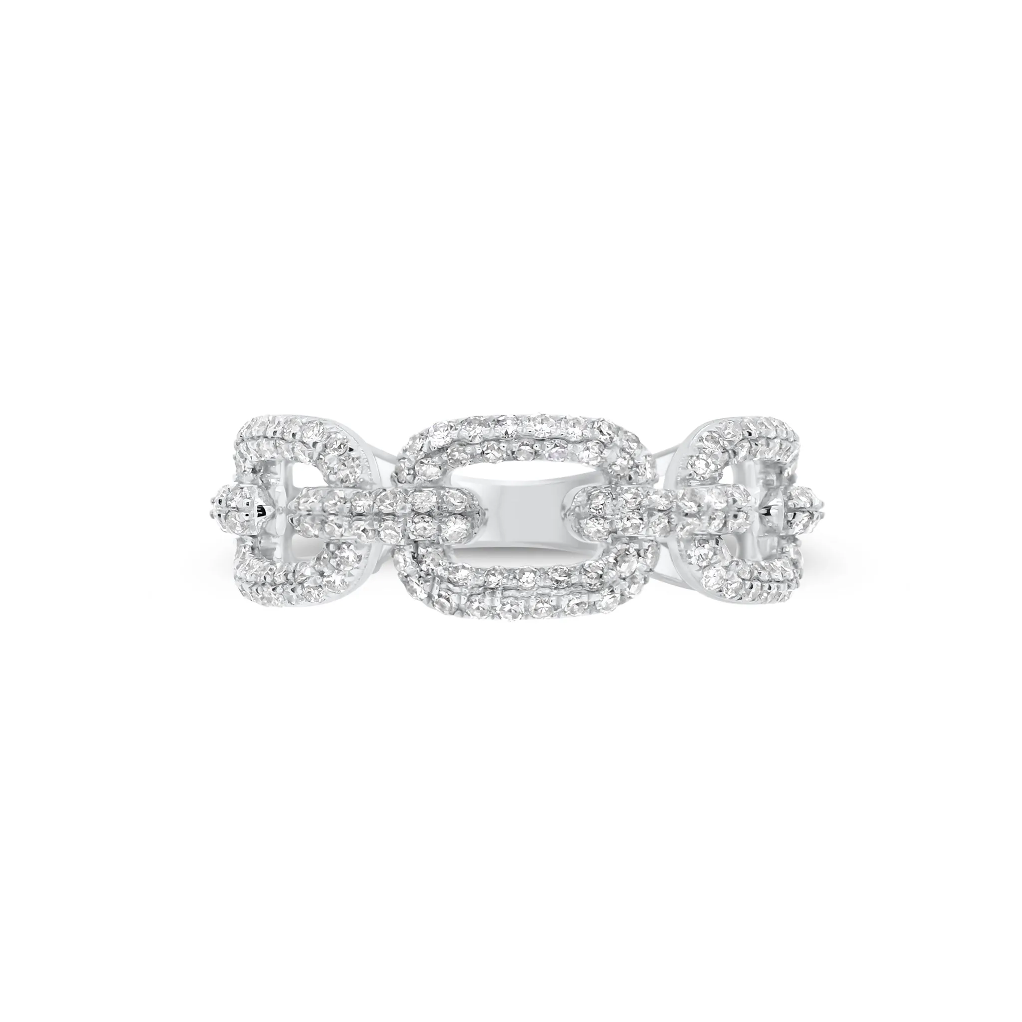 Diamond Wide Link Chain Ring