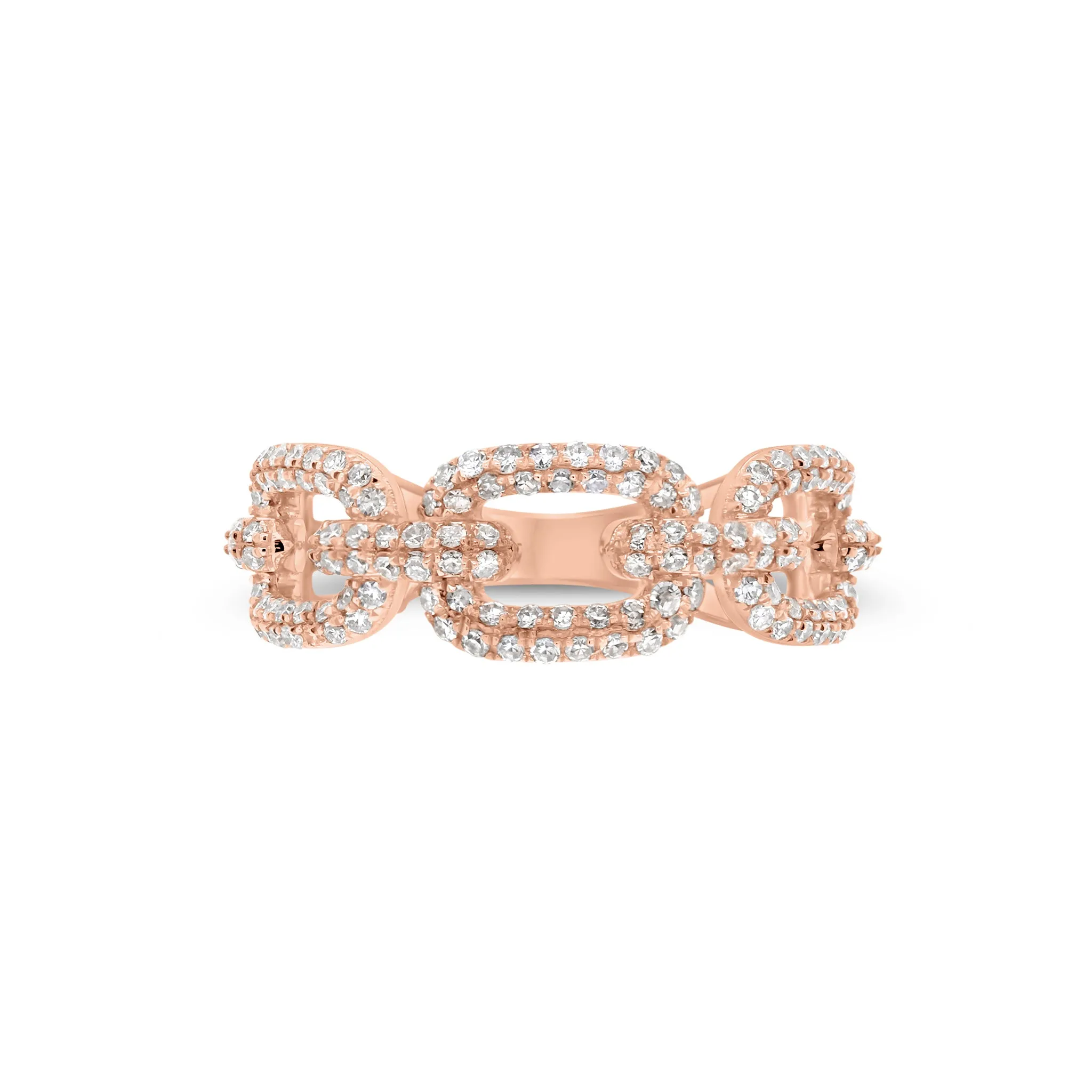 Diamond Wide Link Chain Ring