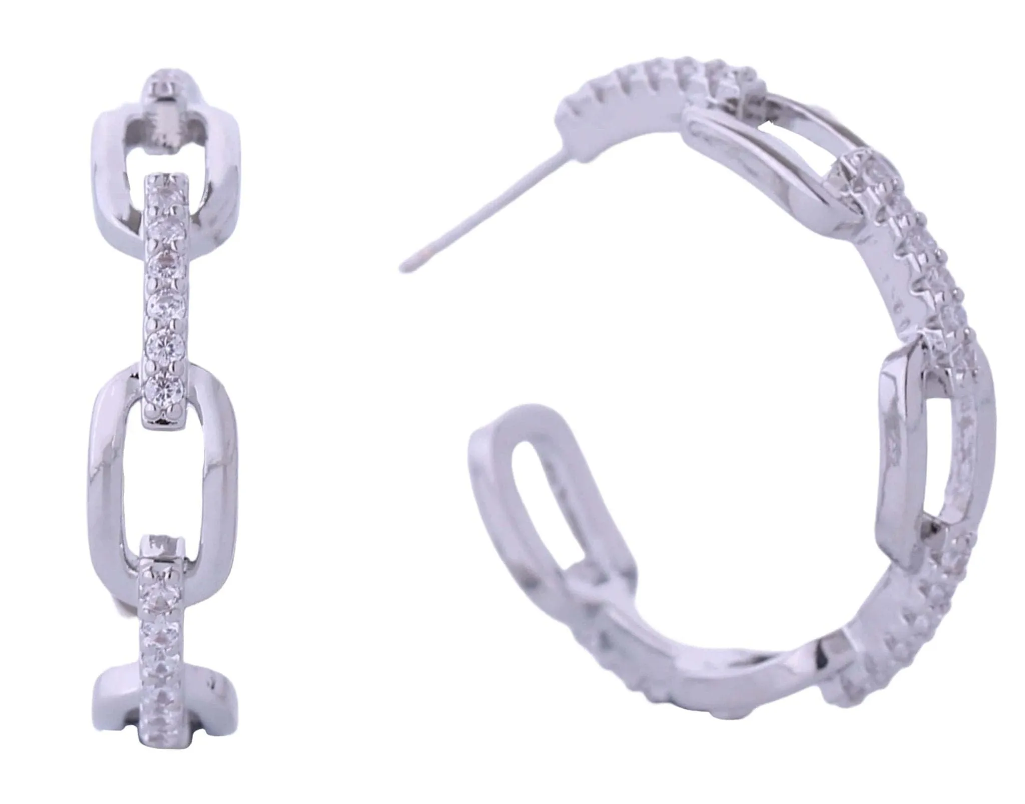 DJE310683 14K Chain Link Hoop Earrings