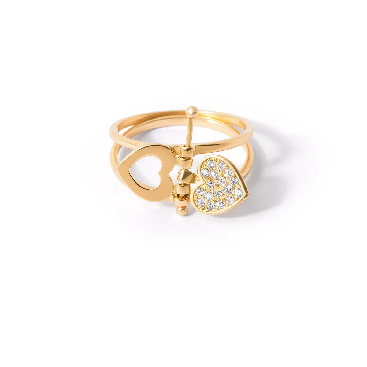 Double Heart Diamond Ring