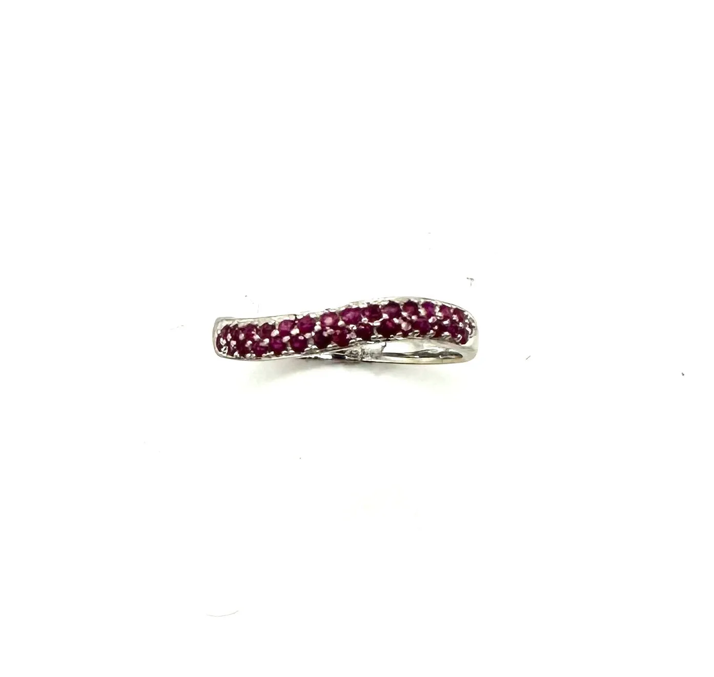 Double Row Ruby Wavy Band