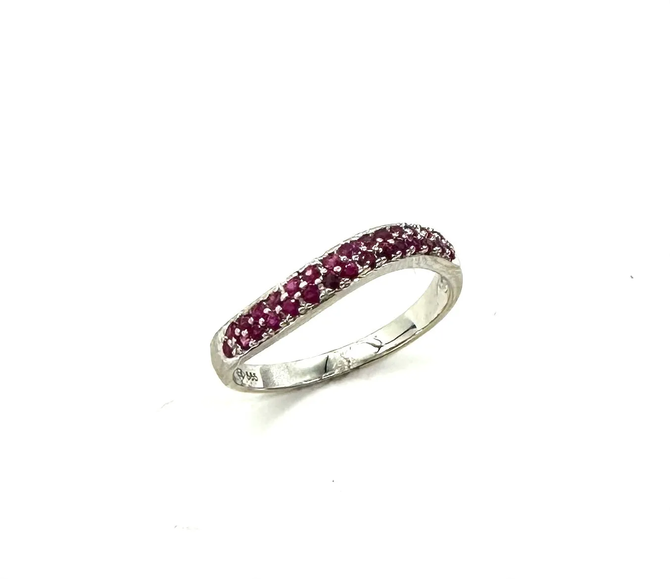 Double Row Ruby Wavy Band