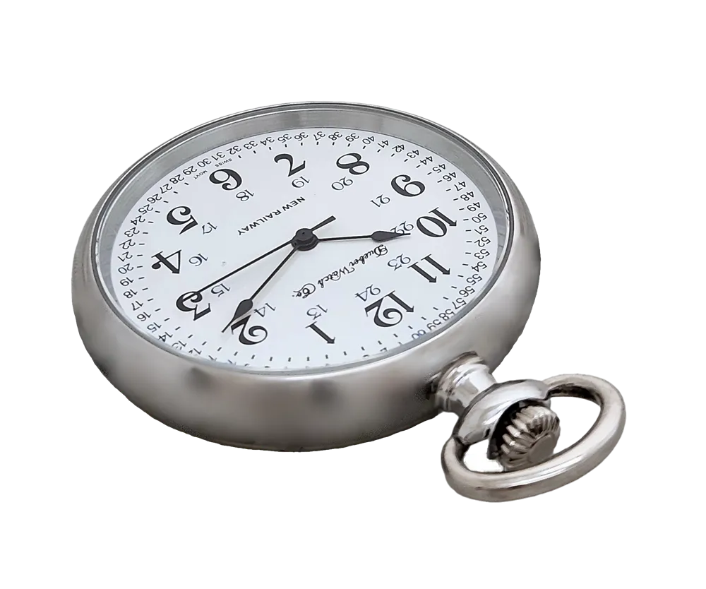 Dueber 112-NR2 "New Railway" Pocket Watch, Swiss Quartz Movement, Railroad Style Dial