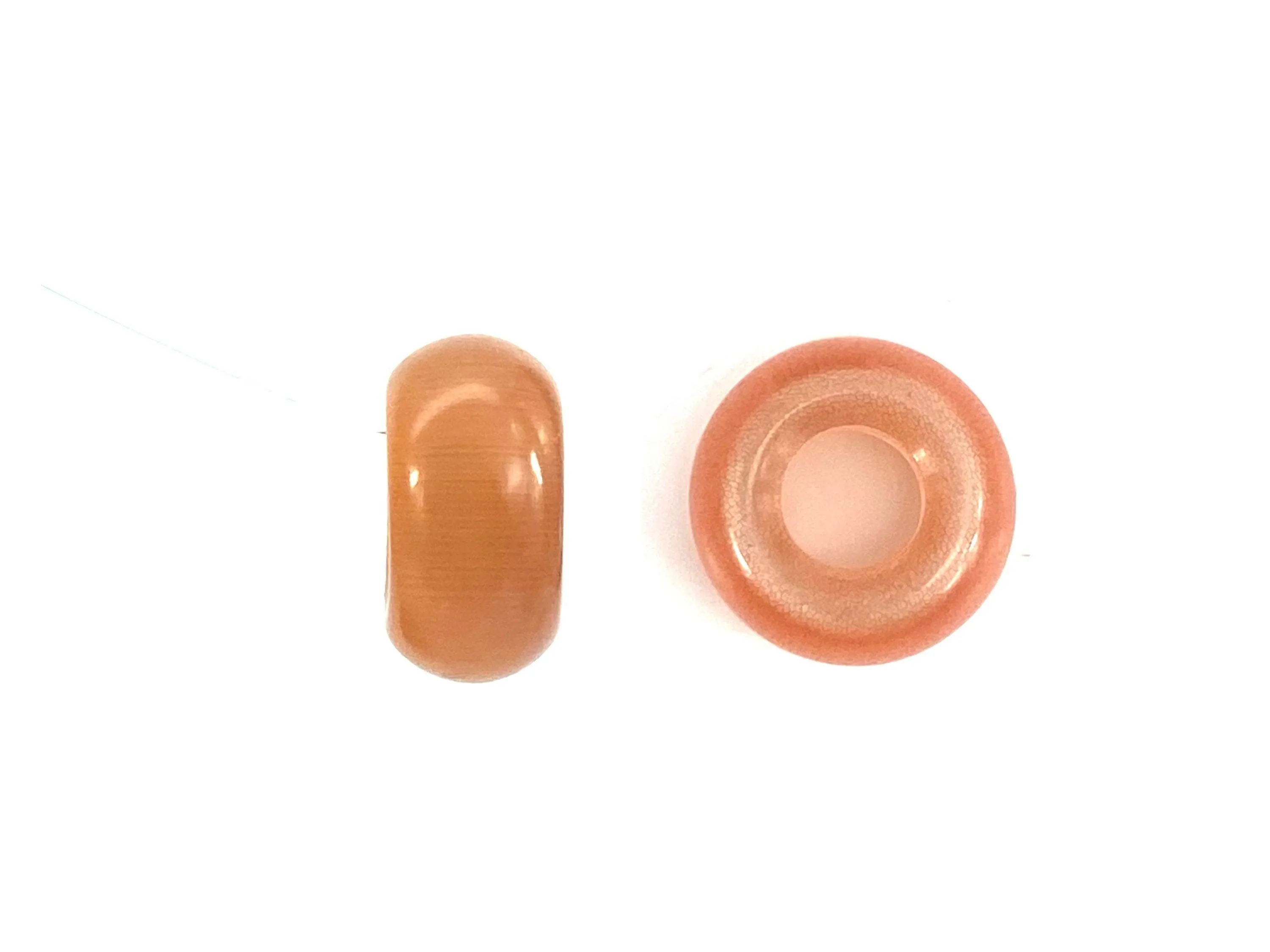 Dyed Orange Jade Donut Beads, Sku#BG54