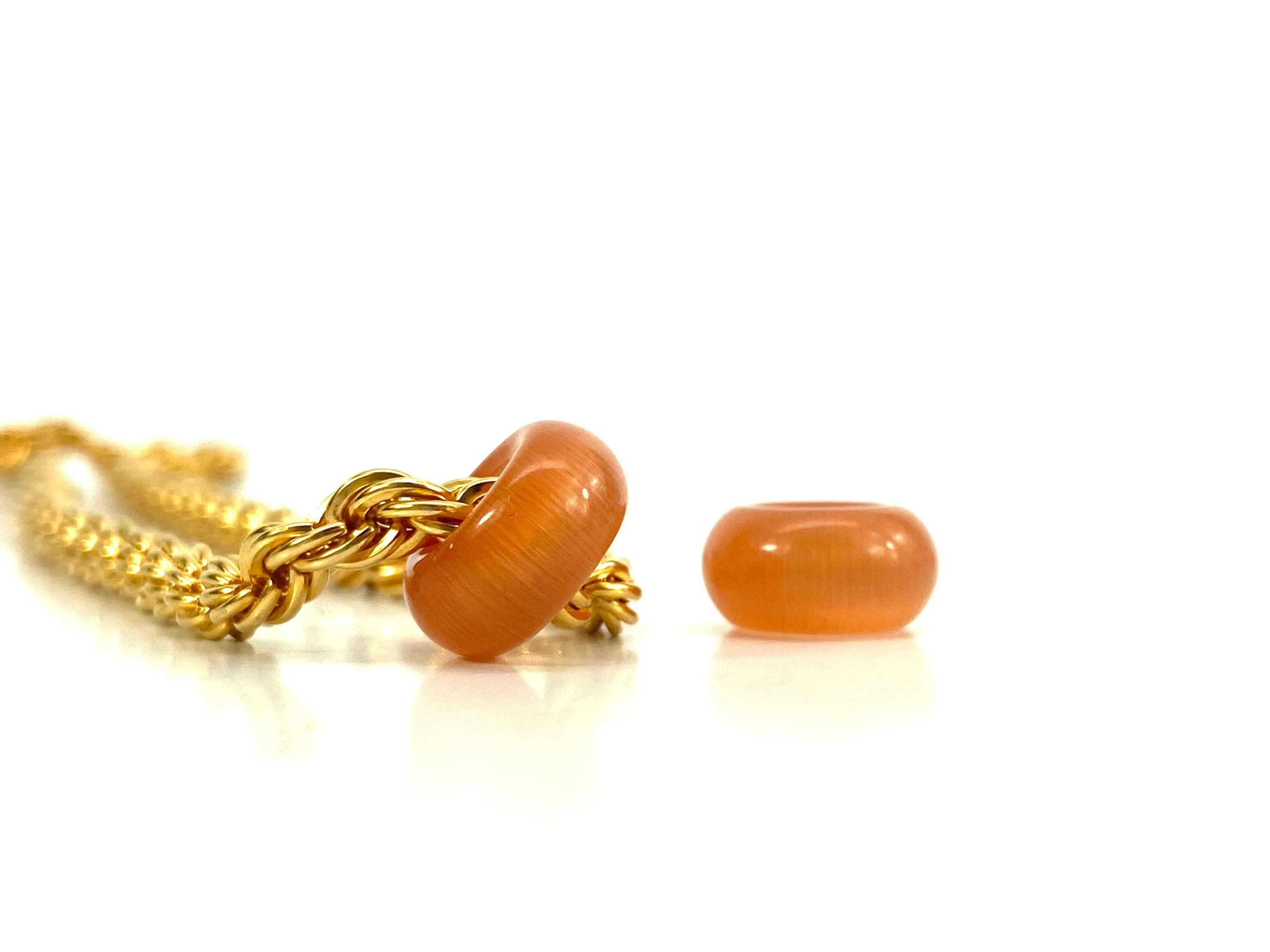 Dyed Orange Jade Donut Beads, Sku#BG54