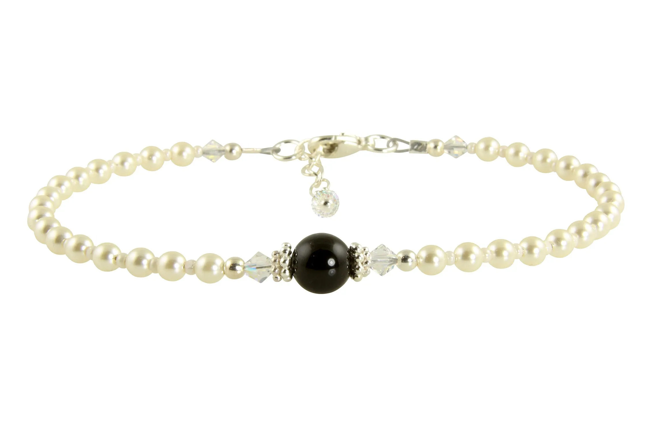 Elegant Black Pearl Beaded Anklet