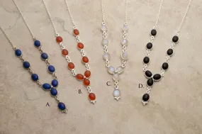 Elegant oval gemstone necklaces