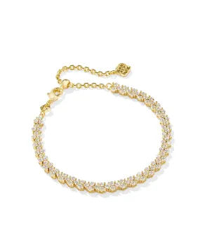 Emery Tennis Bracelet in White Crystal (Gold or Silver)