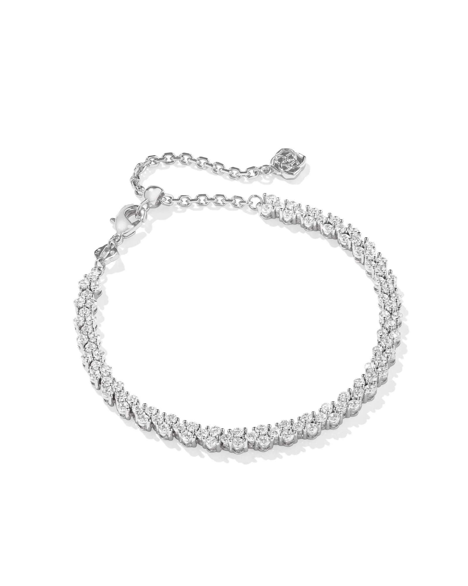 Emery Tennis Bracelet in White Crystal (Gold or Silver)