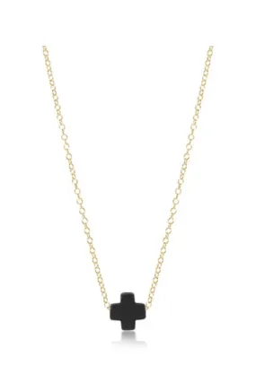 Enewton 16" Necklace Gold- Signature Small Cross Onyx