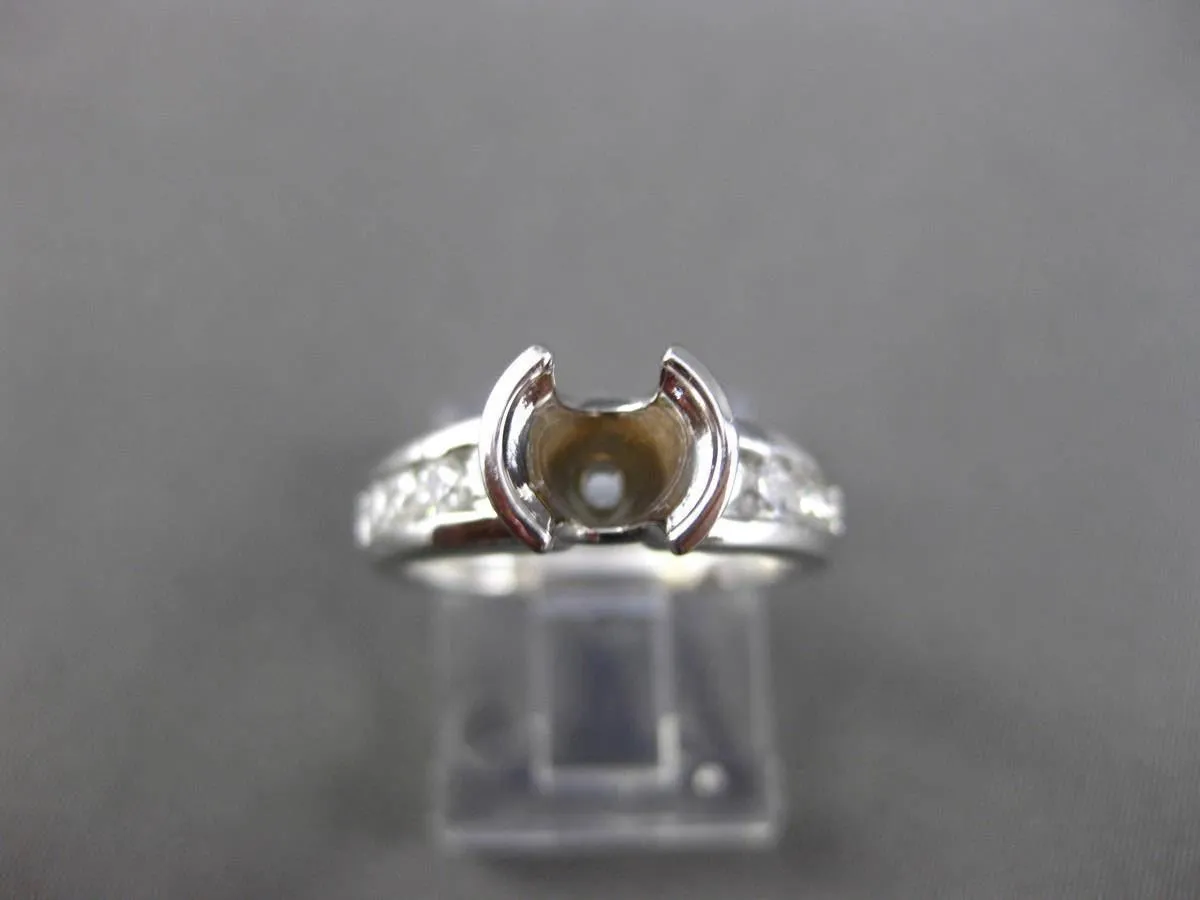 ESTATE .80CT DIAMOND 18KT WHITE GOLD 9 STONE SEMI MOUNT ENGAGEMENT RING E/F 7569