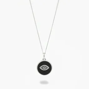 Evil Eye Necklace With Matte Onyx Stone