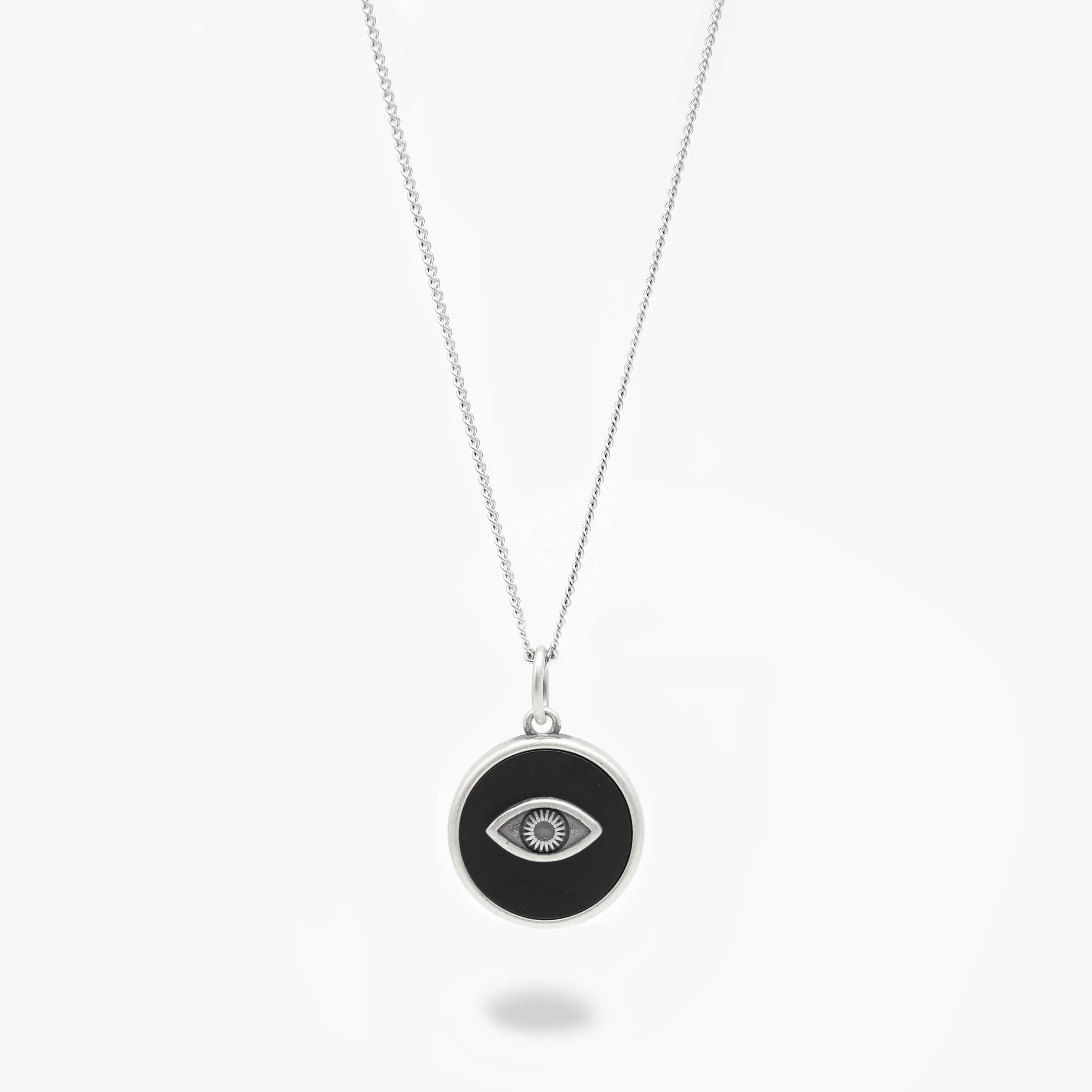 Evil Eye Necklace With Matte Onyx Stone