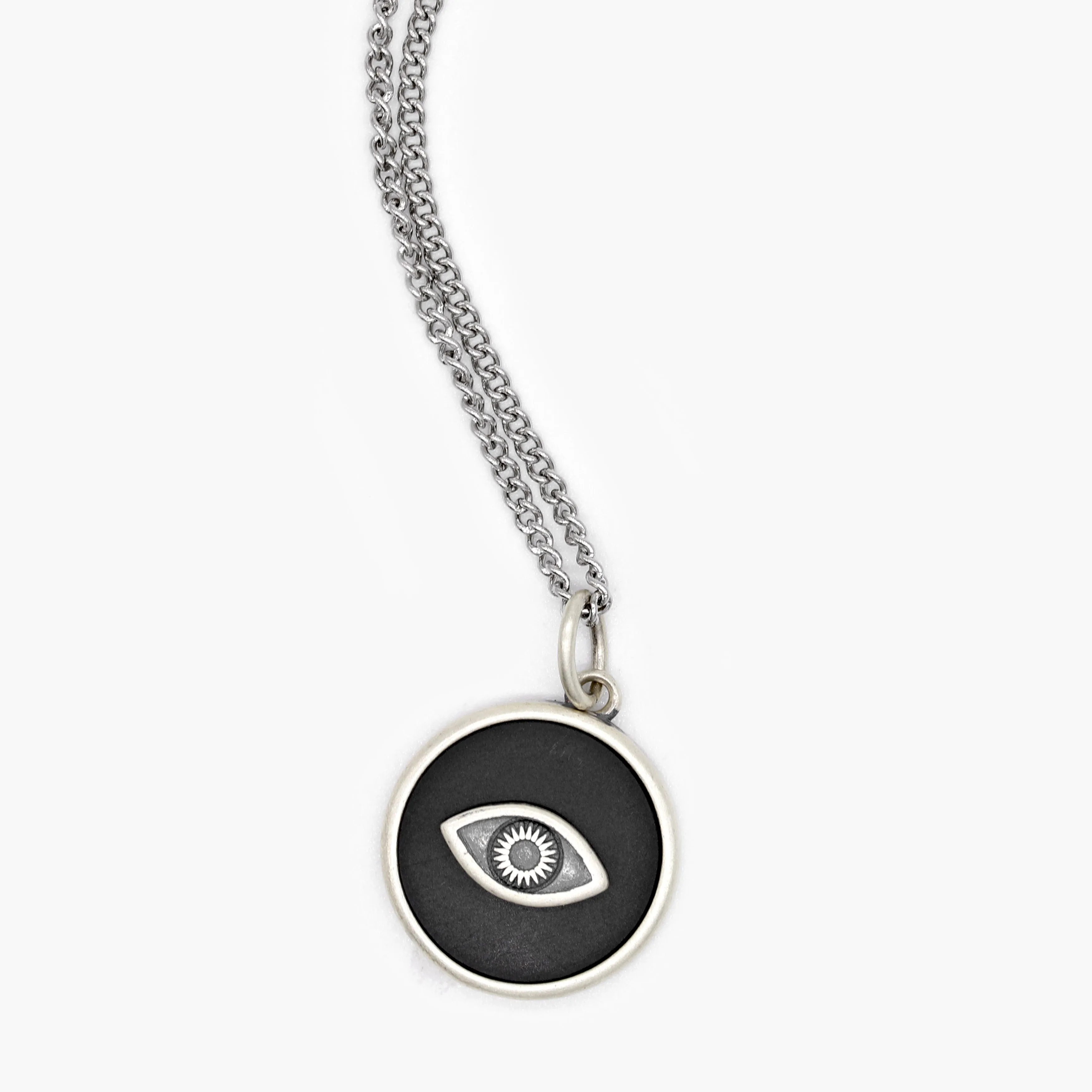 Evil Eye Necklace With Matte Onyx Stone