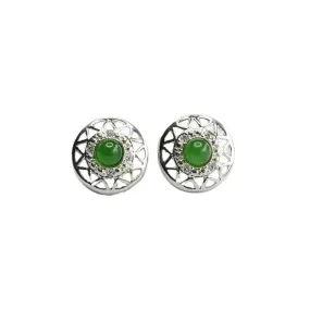 Exquisite Vintage Sterling Silver Earrings with Hotan Jade ResponseEntity