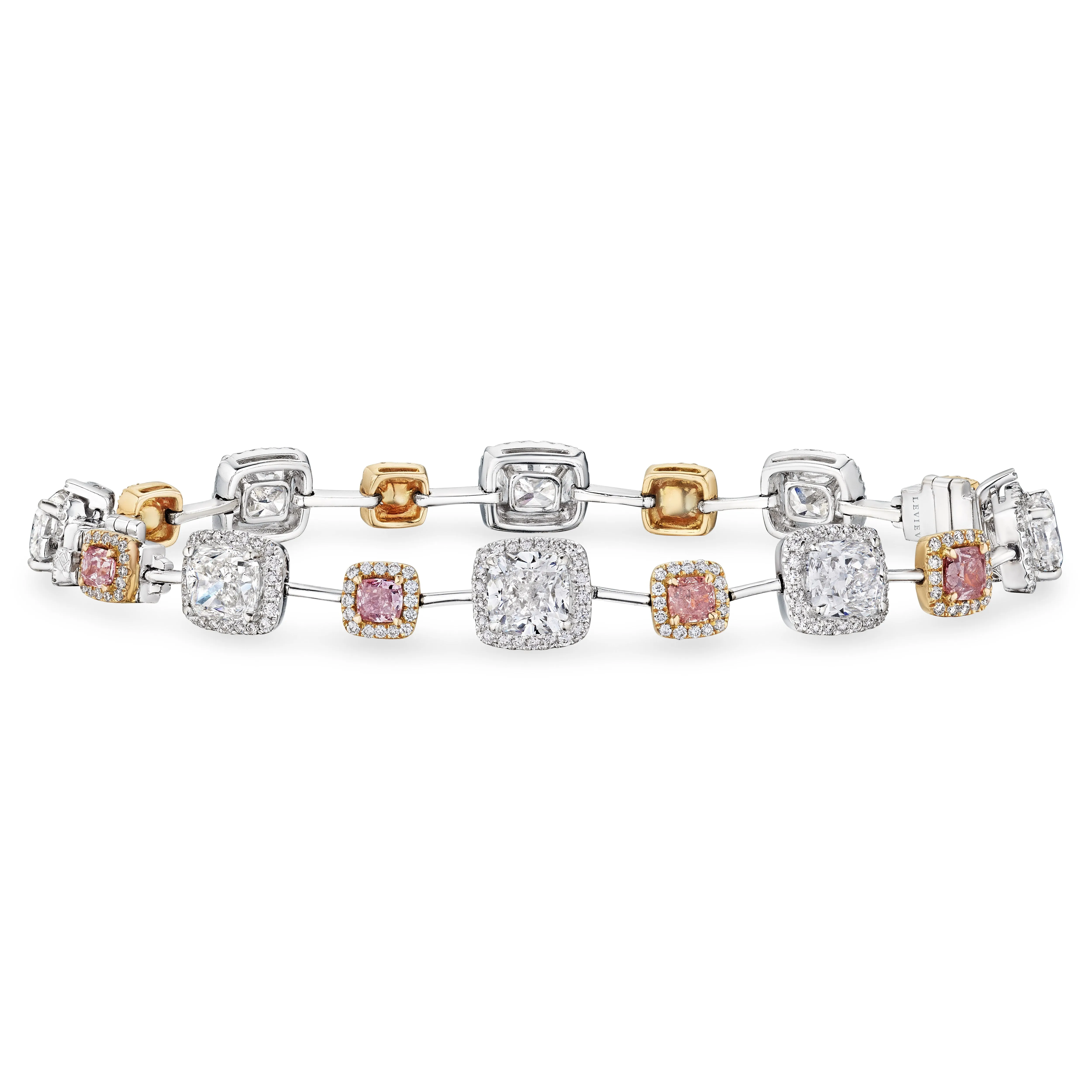 Fancy Cut Pink and White Diamond Bracelet, 8 CT