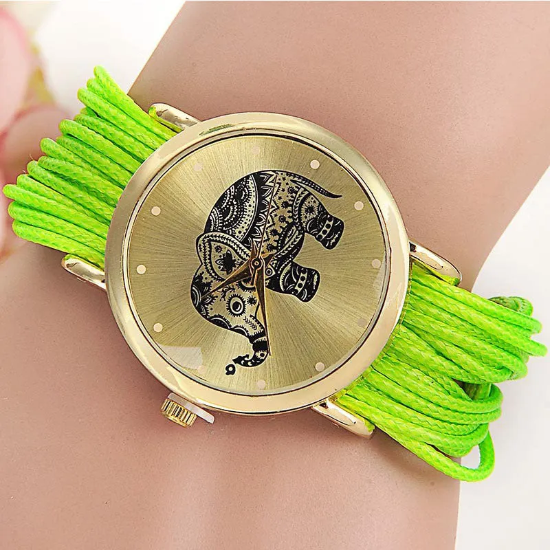 Fashion Elephant Bracelet Quartz Watch Women Wrist Watches Ladies Rope Chain Wristwatch quartz-watch Clock