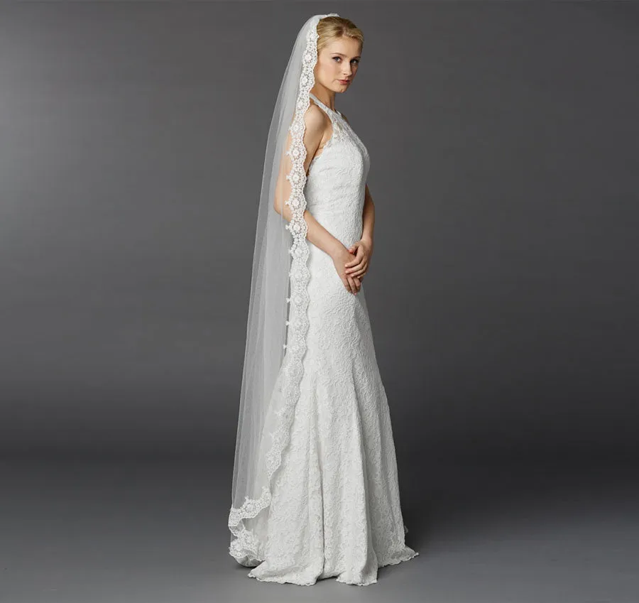 Floor or Chapel Length Lace Bridal Veil