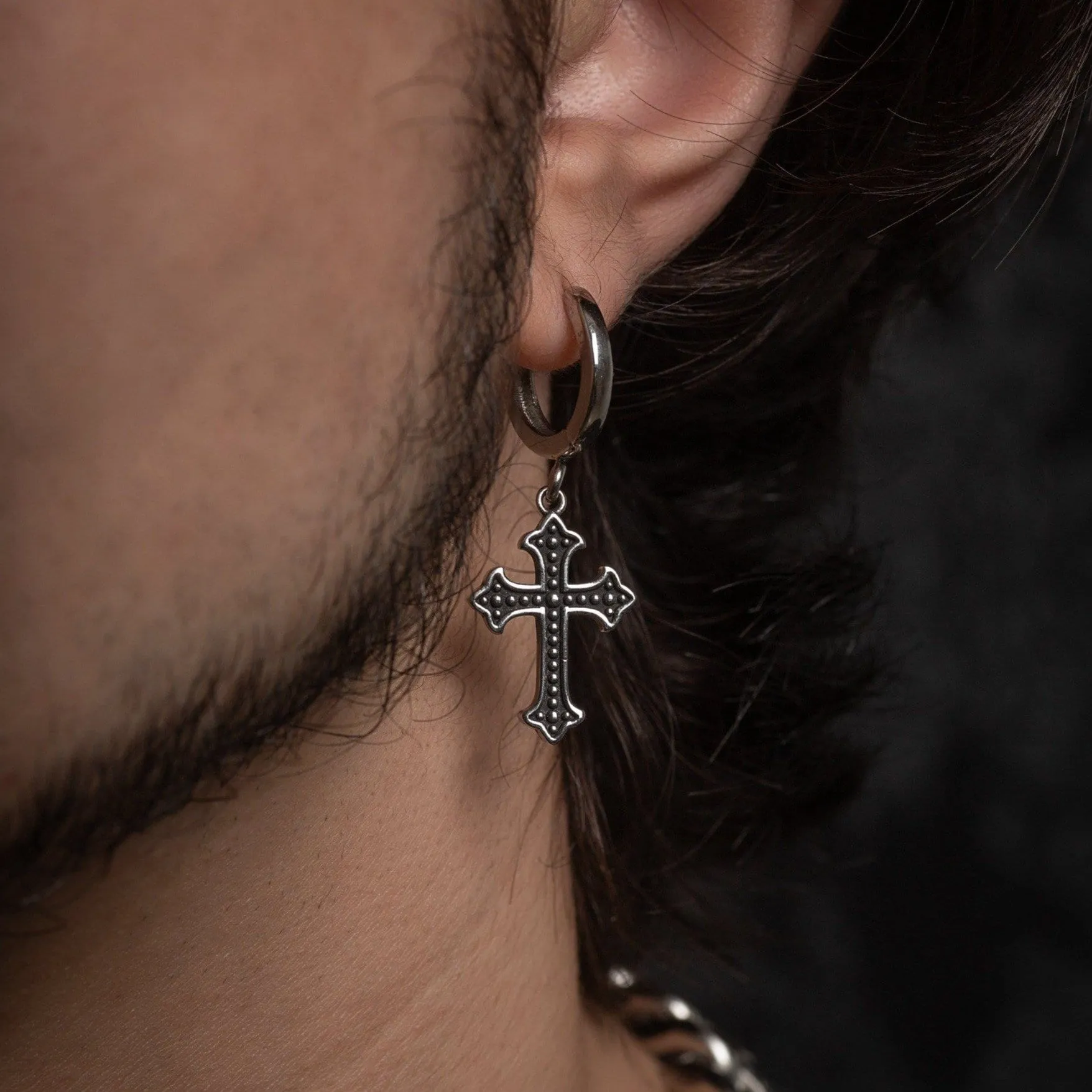 French Cross Earring