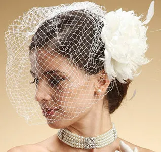 French Netting Birdcage Face Bridal Veil