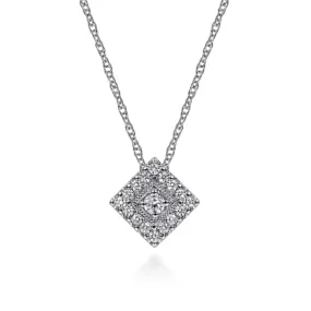 Gabriel & Co.  Diamond Square Pendant Necklace