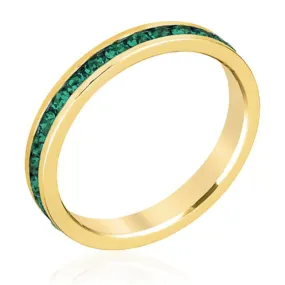 Gail Emerald Green Eternity Stackable Ring | 1ct | 18k Gold