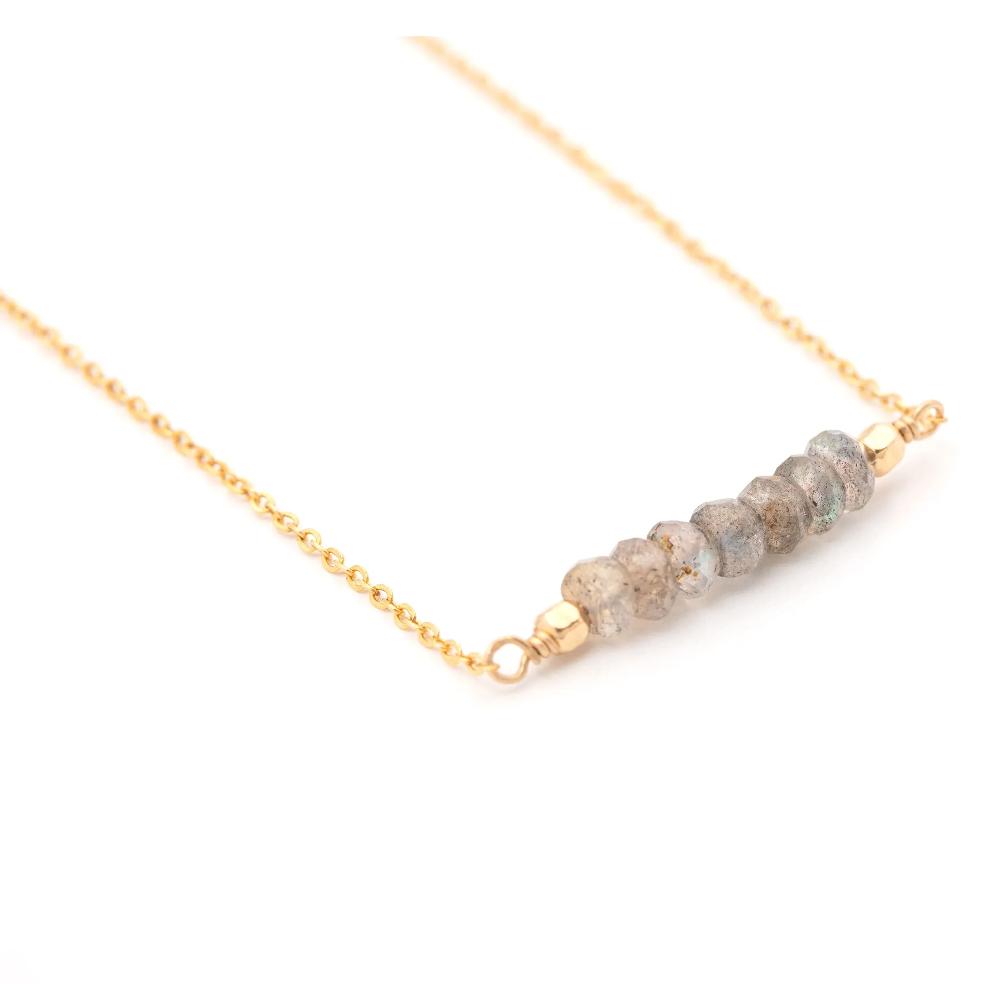 Gemstone Bar Gold Filled Necklace