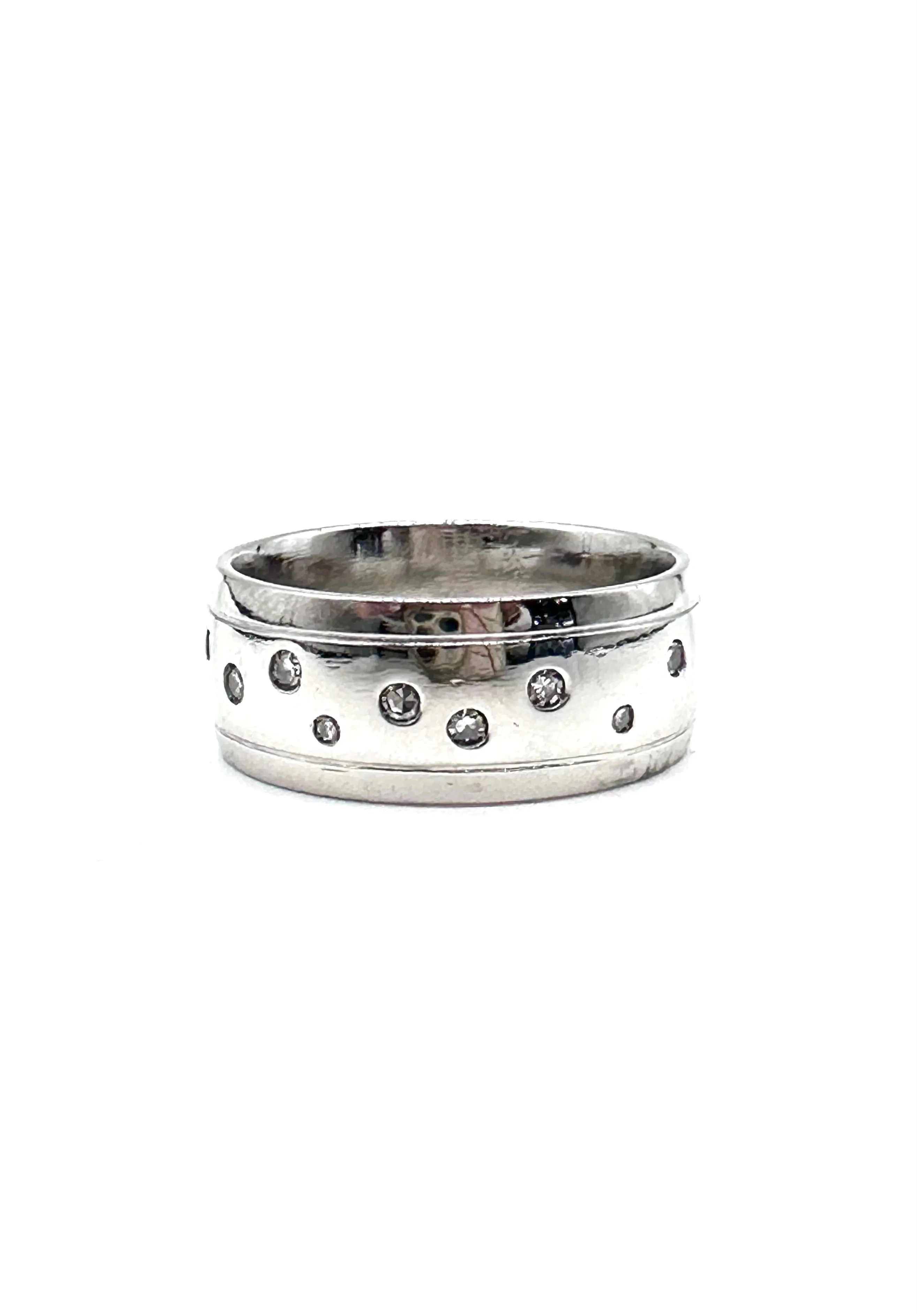 Gents Gypsy Set Diamond Platinum Eternity Band