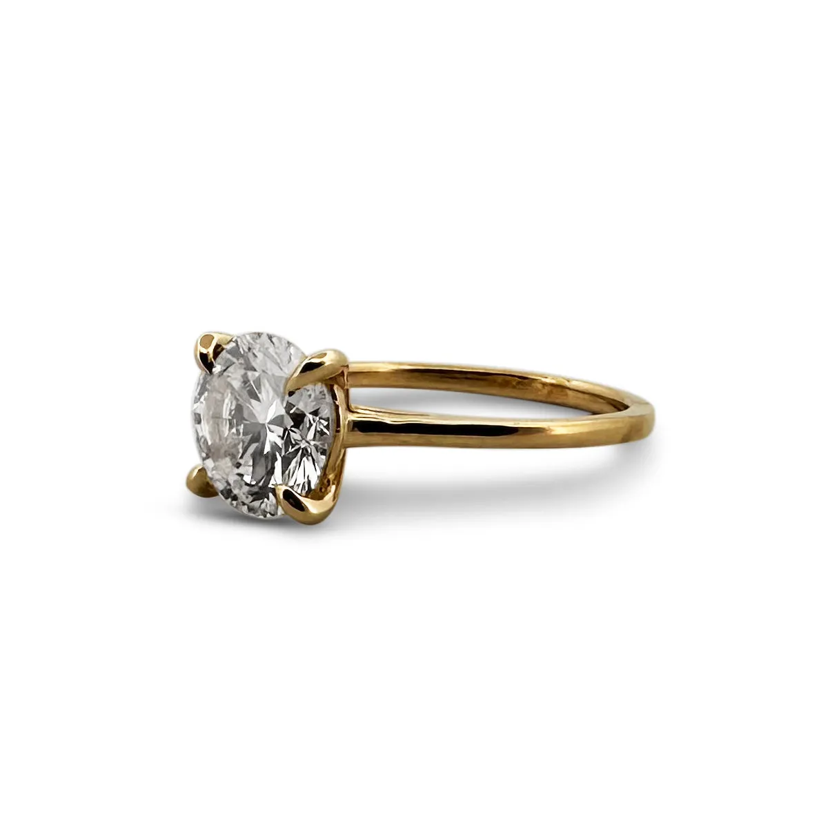 GIA Graded 2.02cts Round Brilliant Diamond Solitaire Engagement Ring in 14k Yellow Gold