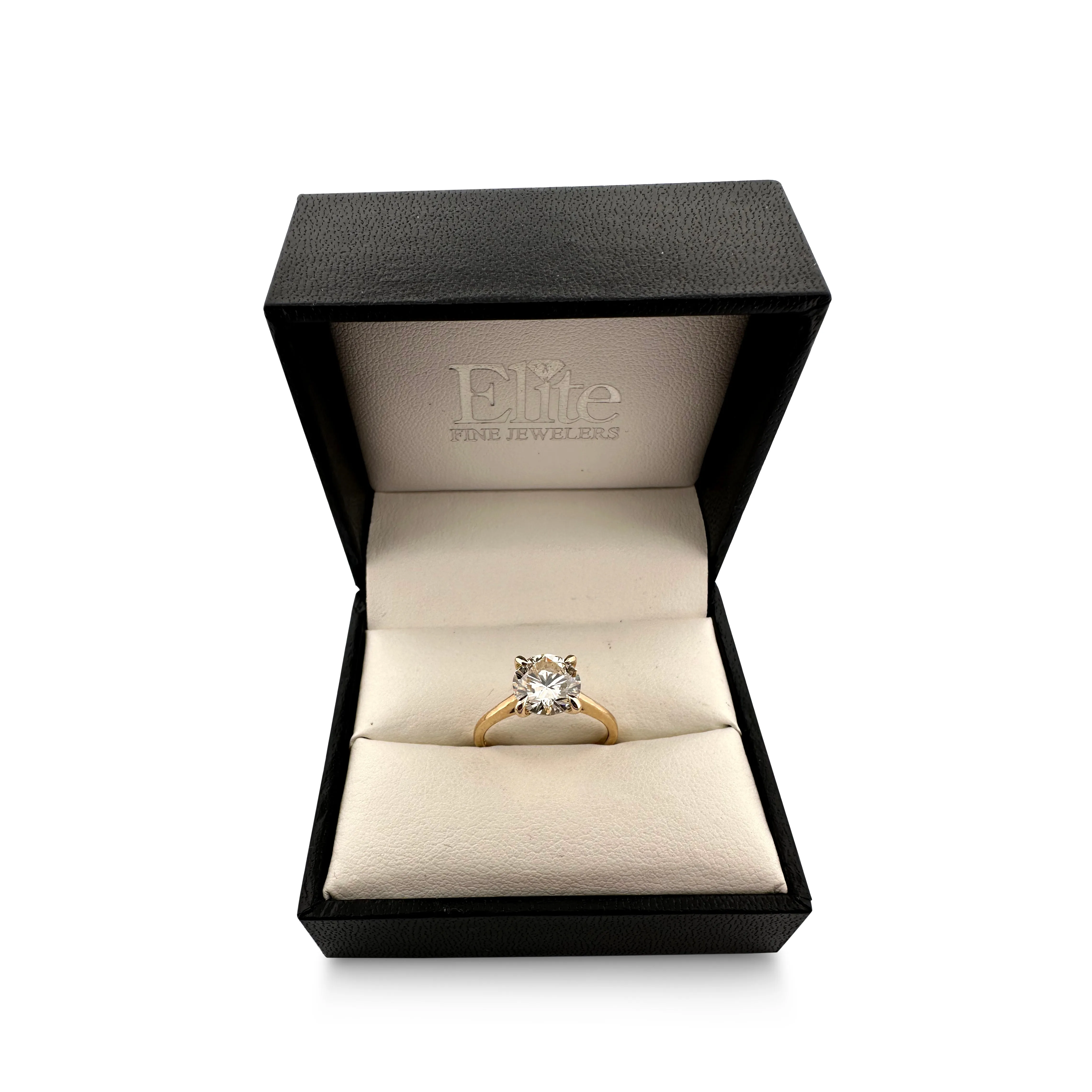 GIA Graded 2.02cts Round Brilliant Diamond Solitaire Engagement Ring in 14k Yellow Gold