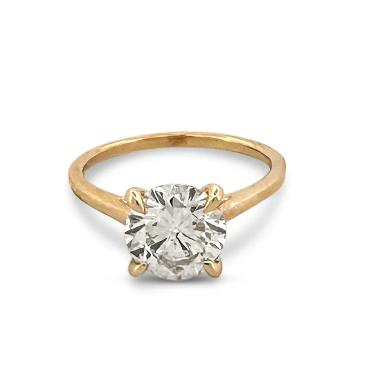 GIA Graded 2.02cts Round Brilliant Diamond Solitaire Engagement Ring in 14k Yellow Gold