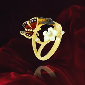 Glowing Blossom and Butterfly Ring