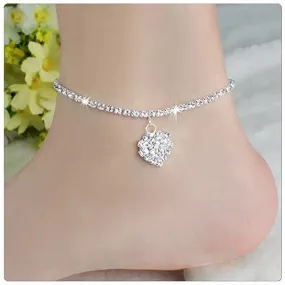 Glowing Heart Crystal Anklet