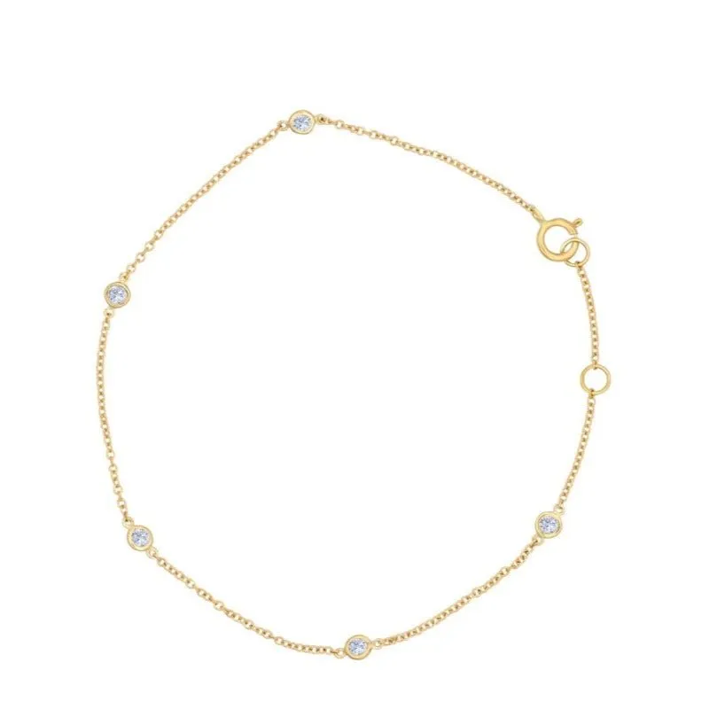 Gold Anklet With Diamonds