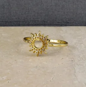 Gold Filled CZ Open Starburst Ring