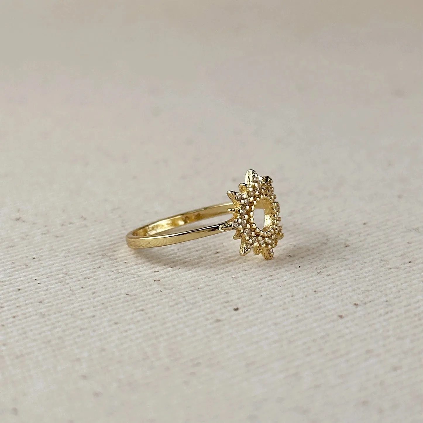 Gold Filled CZ Open Starburst Ring