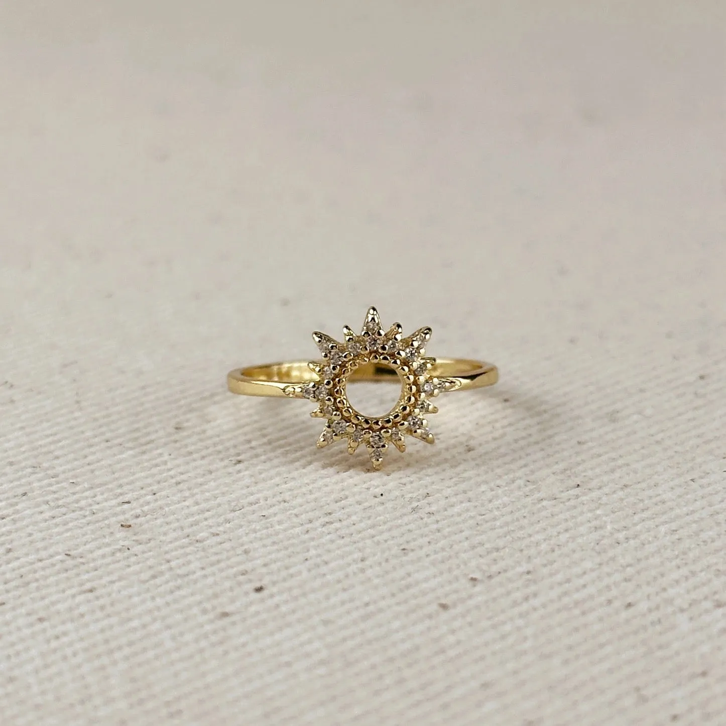 Gold Filled CZ Open Starburst Ring