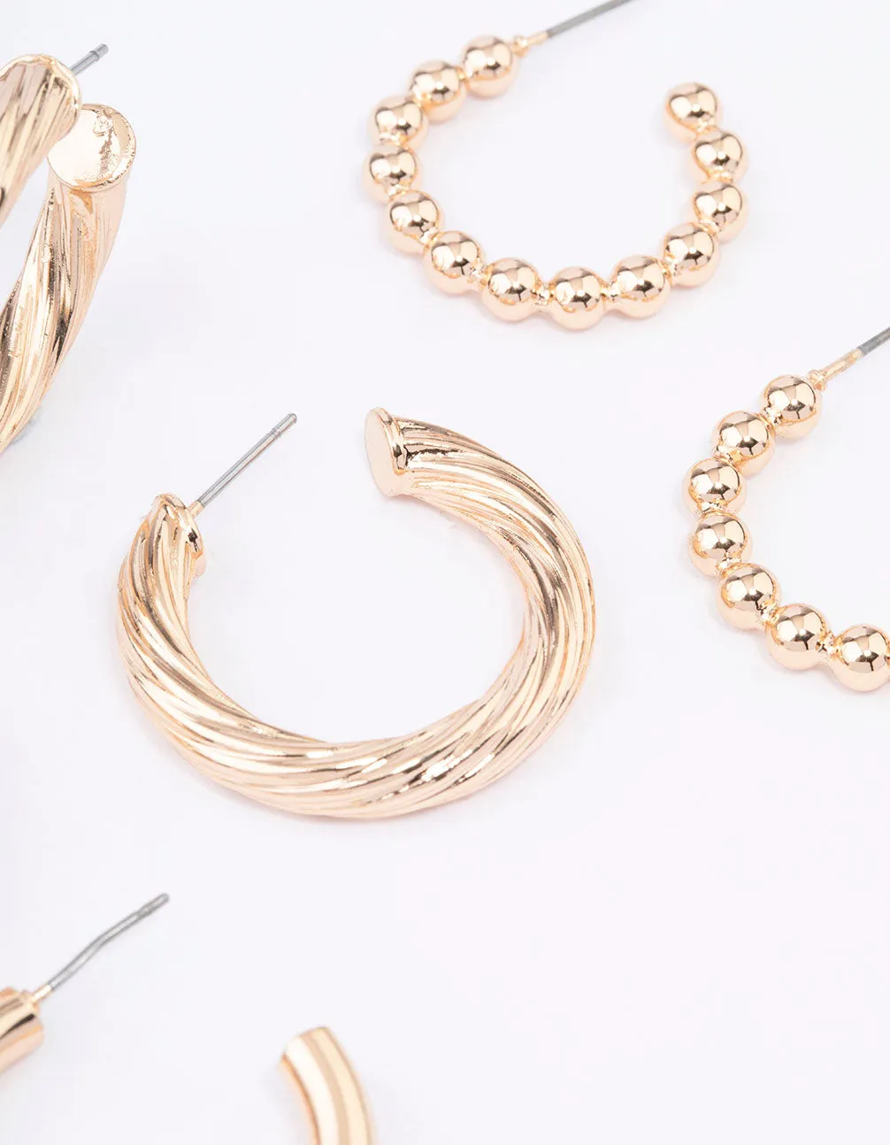 Gold Mixed Hoop Earrings 3-Pack