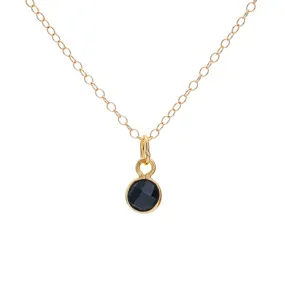 Gold Onyx December Birthstone Necklace