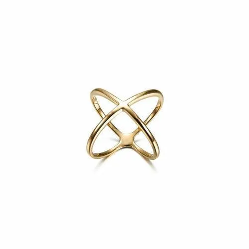 Gold Skinny Crisscross Band Ring