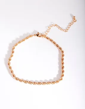 Gold Twist Rope Anklet