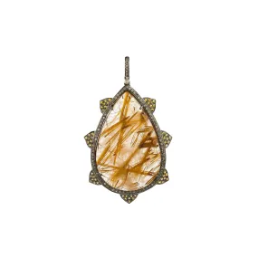 Golden Rutilated Quartz Gemstone Pendant