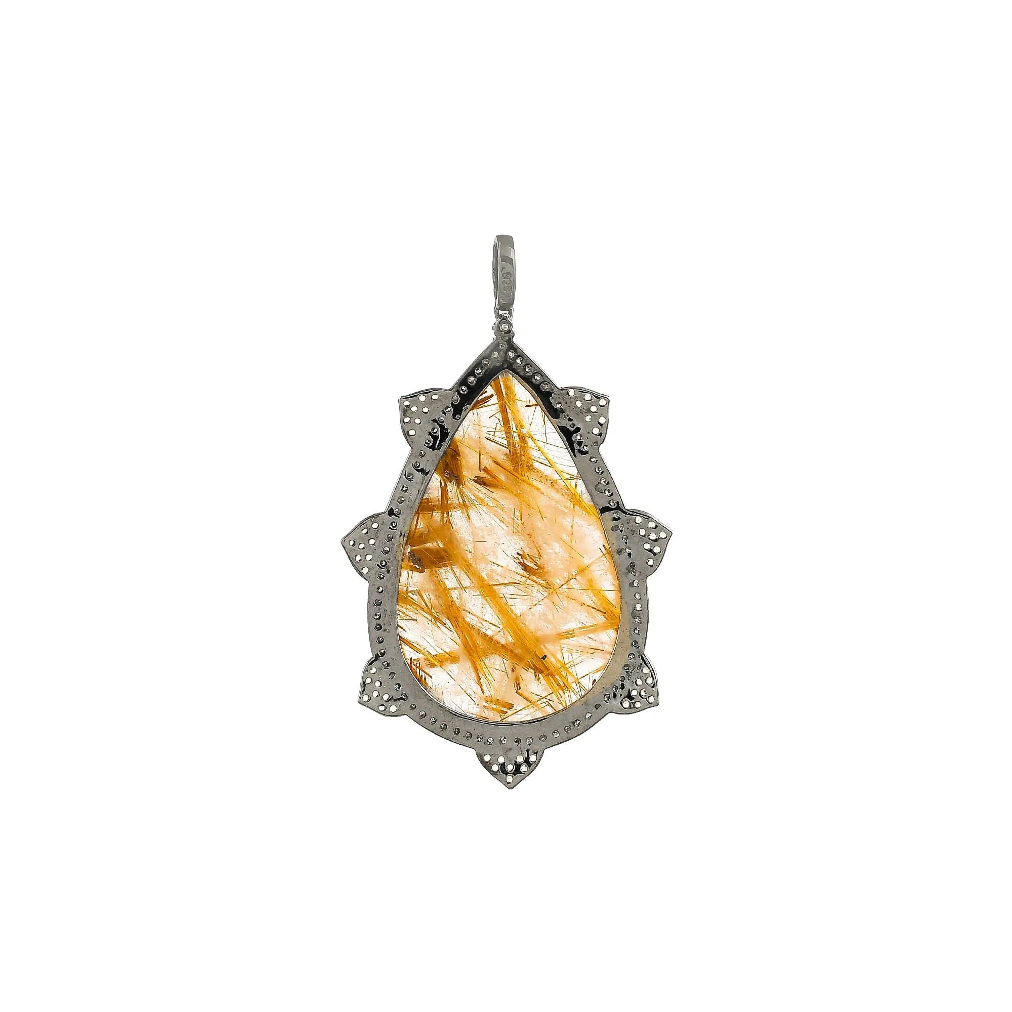 Golden Rutilated Quartz Gemstone Pendant