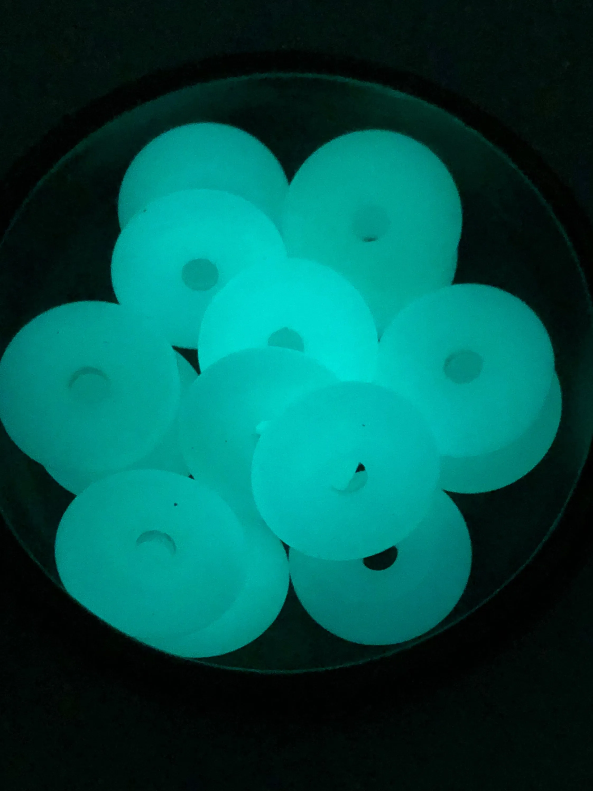 Green Blue Glow In The Dark Donut Jade Bead Sku#BG153