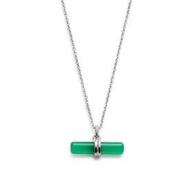 GREEN ONYX T-BAR NECKLACE