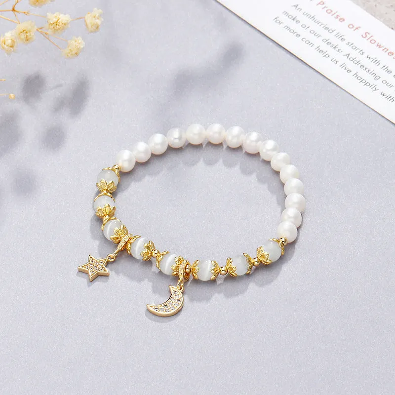 Guardian's Fortune Opal and Freshwater Pearl Sterling Silver Bracelet